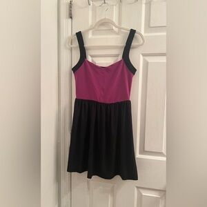 Size medium plum purple black color block sweetheart neckline sleeveless dress